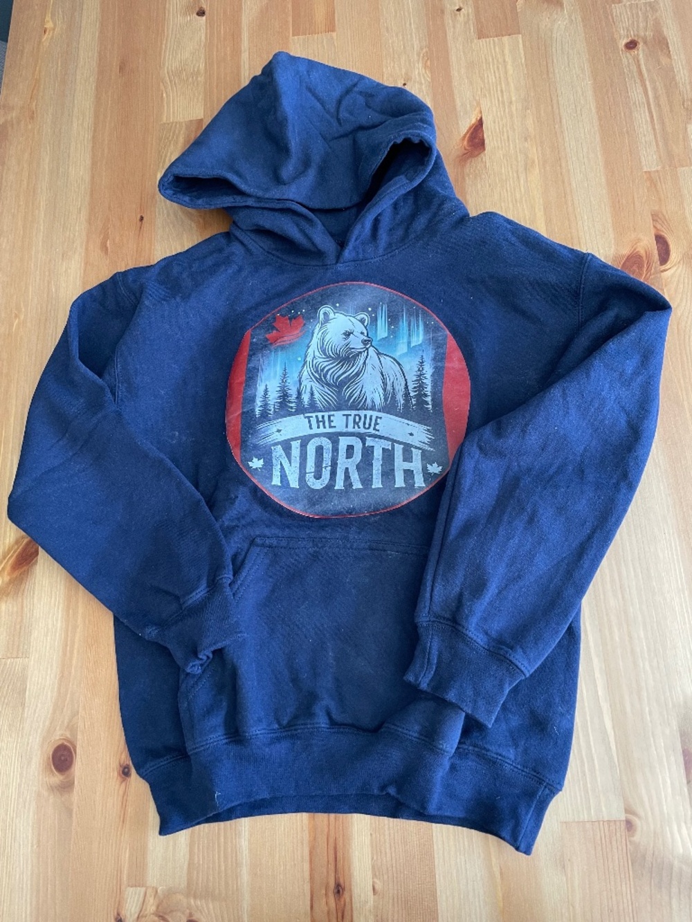 Navy Blue "The True North" Hoodie | Youth Size M | Good Condition 🇨🇦